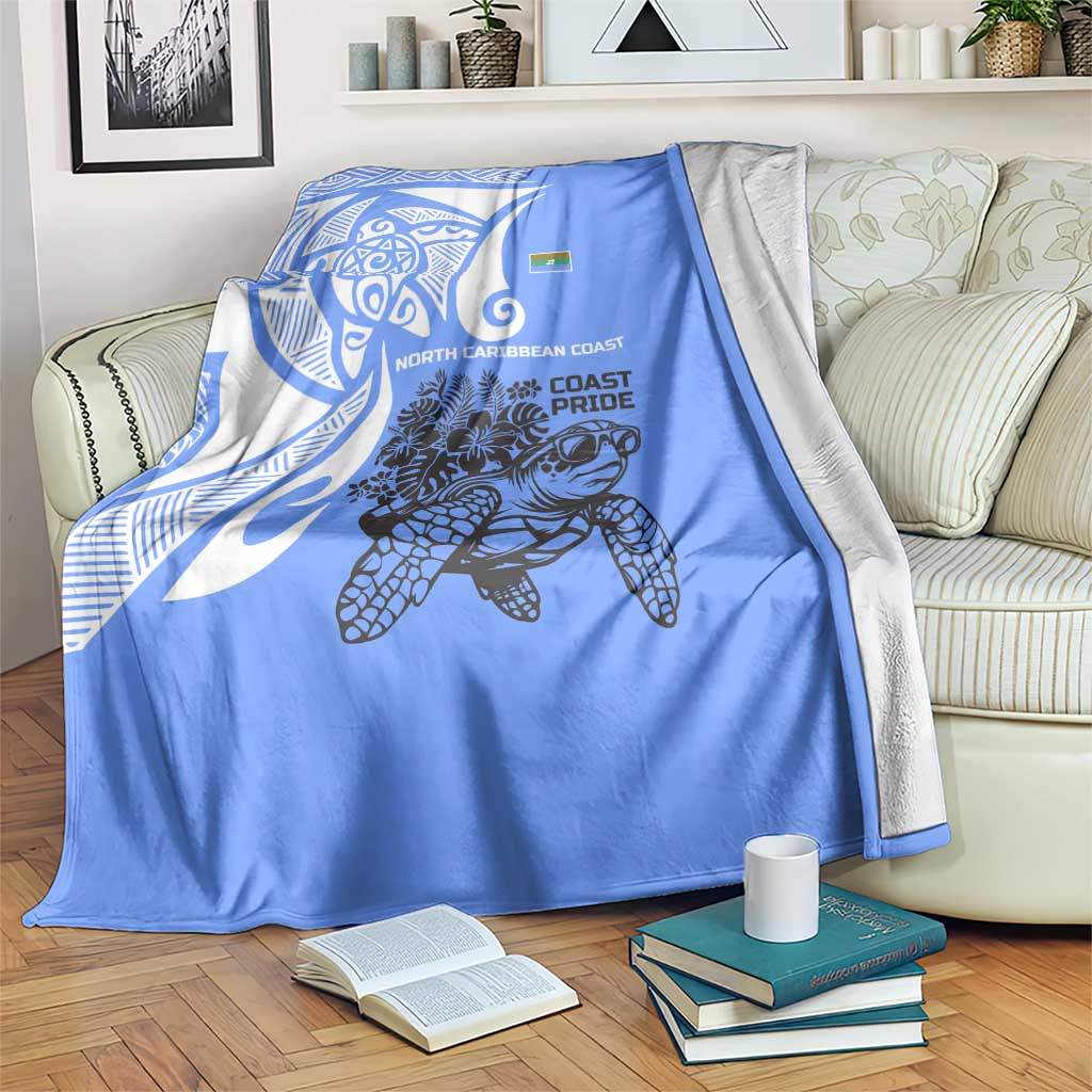 North Caribbean Coast Nicaragua Blanket with Tribal Turtle Design and Floral Coast Pride - Wonder Print Shop