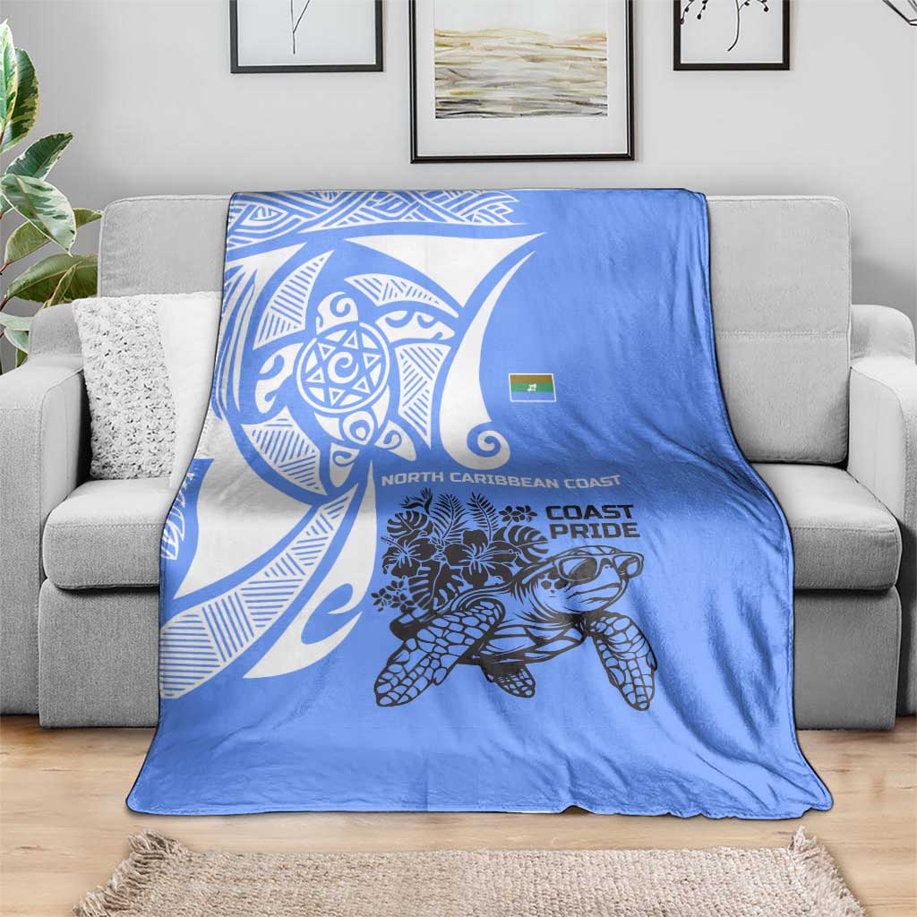 North Caribbean Coast Nicaragua Blanket with Tribal Turtle Design and Floral Coast Pride - Wonder Print Shop