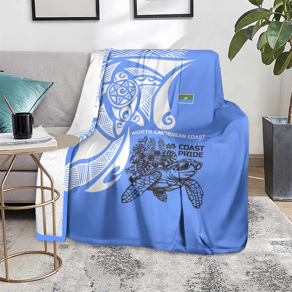 North Caribbean Coast Nicaragua Blanket with Tribal Turtle Design and Floral Coast Pride - Wonder Print Shop