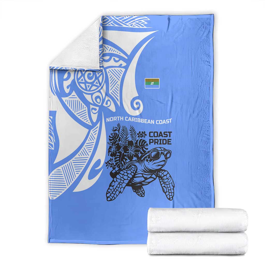 North Caribbean Coast Nicaragua Blanket with Tribal Turtle Design and Floral Coast Pride - Wonder Print Shop