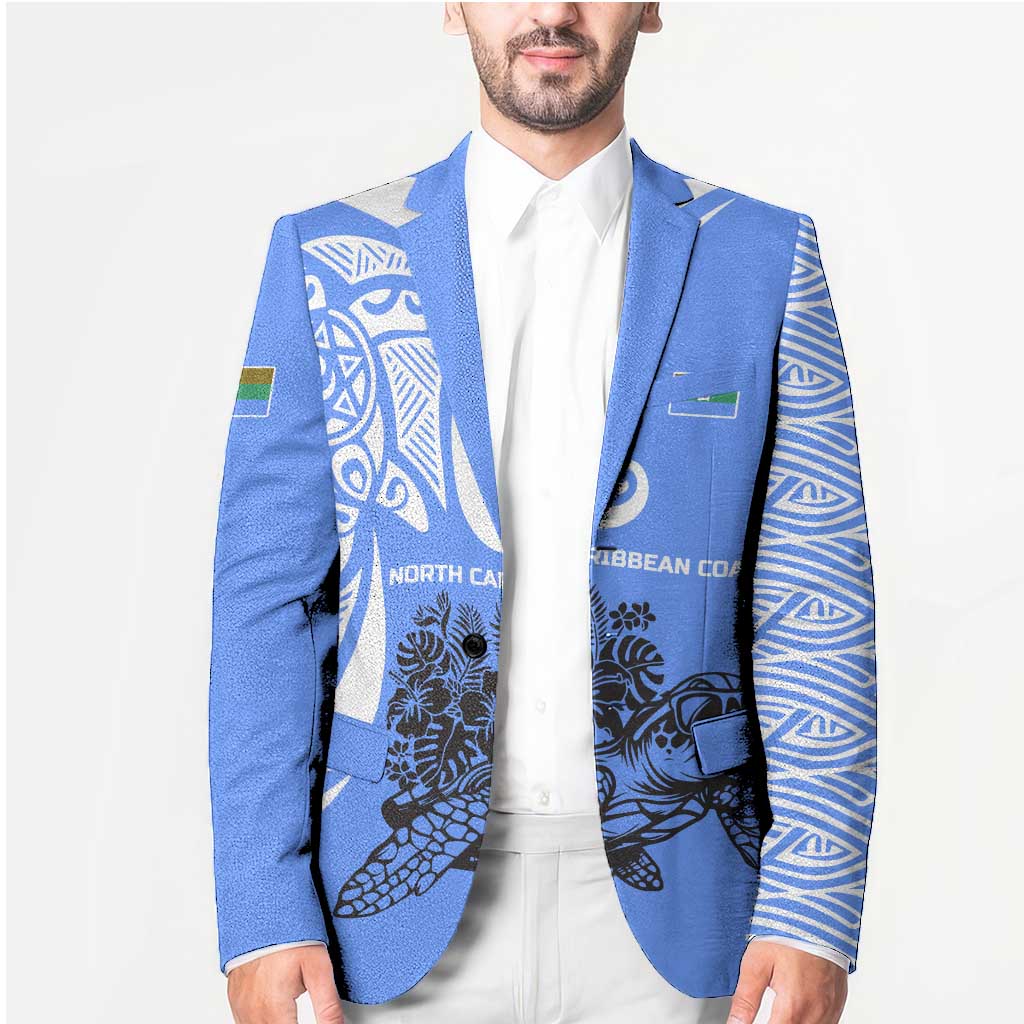 North Caribbean Coast Nicaragua Blazer with Tribal Turtle Design and Floral Coast Pride - Wonder Print Shop