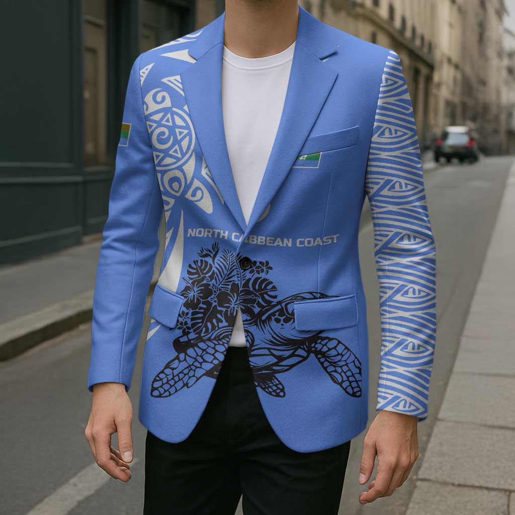 North Caribbean Coast Nicaragua Blazer with Tribal Turtle Design and Floral Coast Pride - Wonder Print Shop