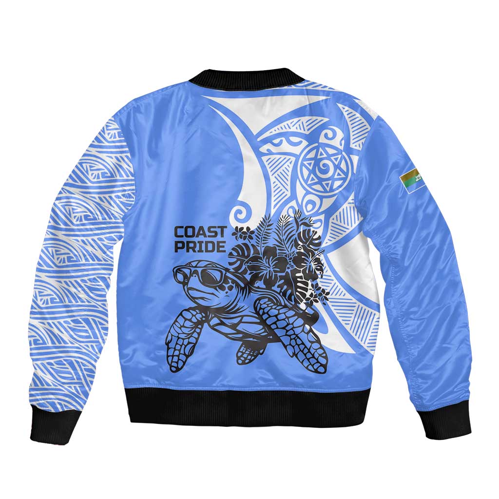 North Caribbean Coast Nicaragua Bomber Jacket with Tribal Turtle Design and Floral Coast Pride - Wonder Print Shop