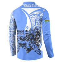North Caribbean Coast Nicaragua Button Sweatshirt with Tribal Turtle Design and Floral Coast Pride - Wonder Print Shop