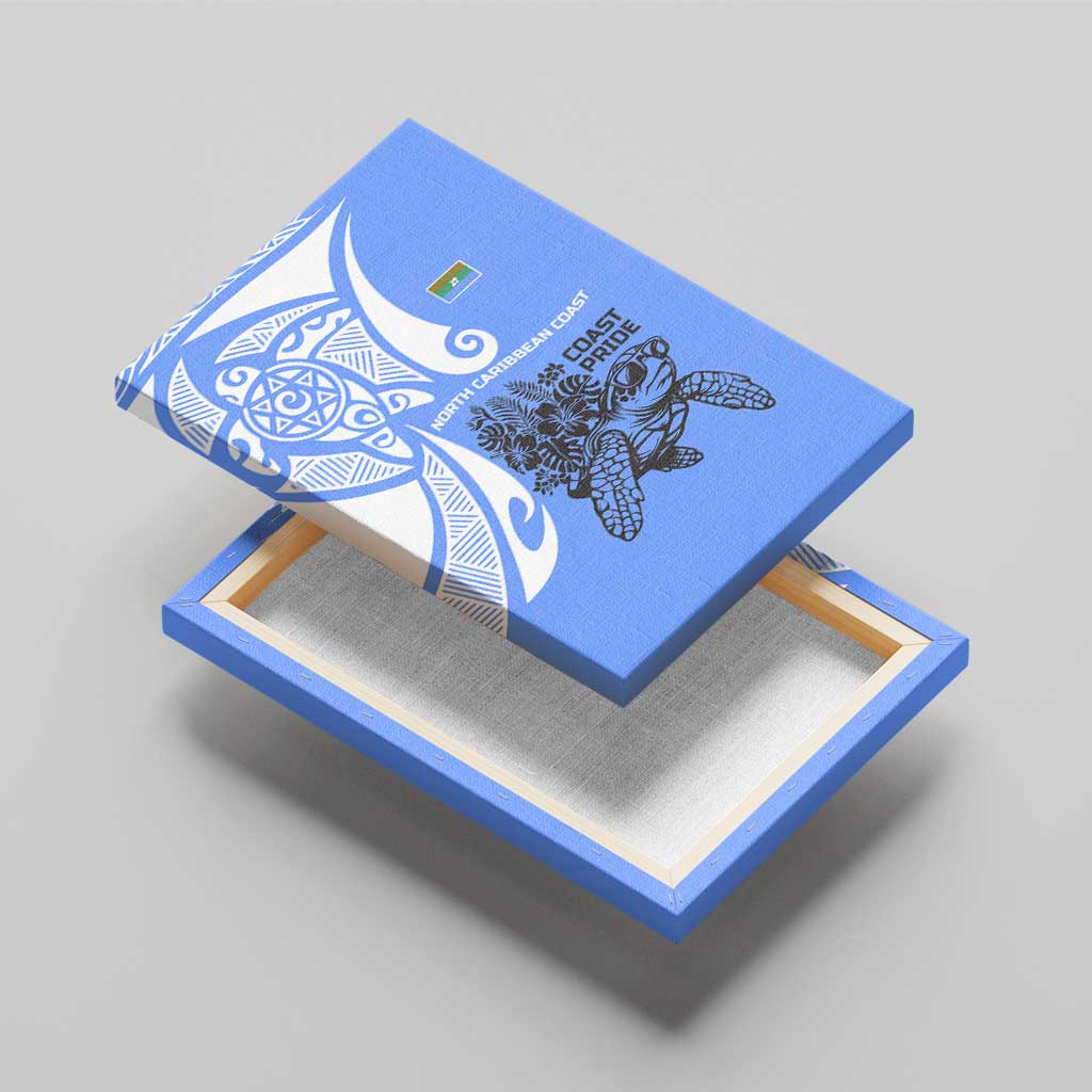 North Caribbean Coast Nicaragua Canvas Wall Art with Tribal Turtle Design and Floral Coast Pride - Wonder Print Shop