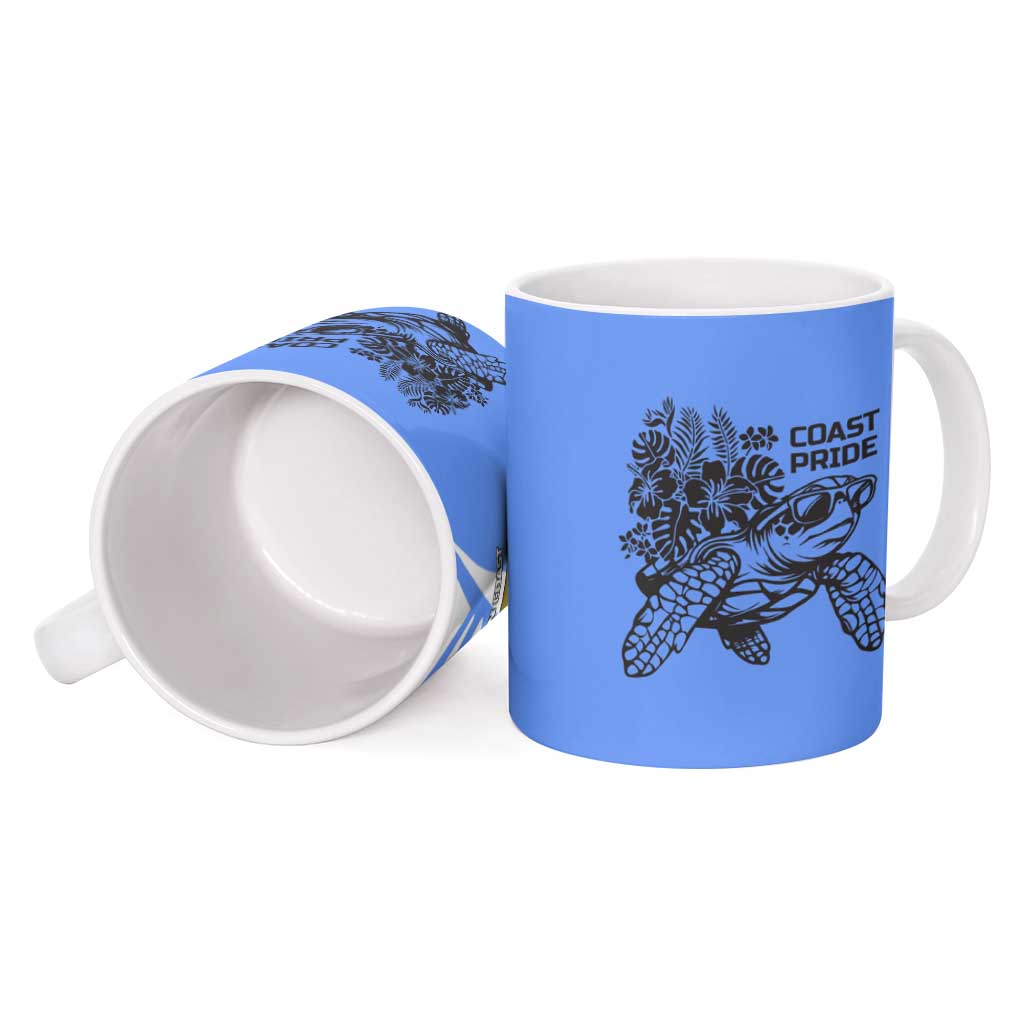 North Caribbean Coast Nicaragua Ceramic Mug with Tribal Turtle Design and Floral Coast Pride - Wonder Print Shop
