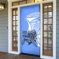 North Caribbean Coast Nicaragua Door Cover with Tribal Turtle Design and Floral Coast Pride - Wonder Print Shop