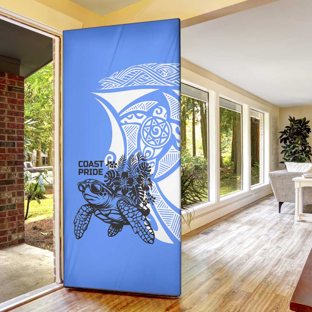 North Caribbean Coast Nicaragua Door Cover with Tribal Turtle Design and Floral Coast Pride - Wonder Print Shop