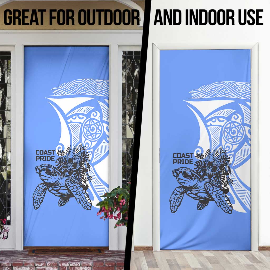 North Caribbean Coast Nicaragua Door Cover with Tribal Turtle Design and Floral Coast Pride - Wonder Print Shop
