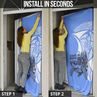 North Caribbean Coast Nicaragua Door Cover with Tribal Turtle Design and Floral Coast Pride - Wonder Print Shop