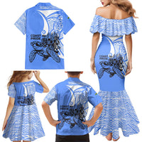 North Caribbean Coast Nicaragua Family Matching Mermaid Dress and Hawaiian Shirt with Tribal Turtle Design and Floral Coast Pride - Wonder Print Shop