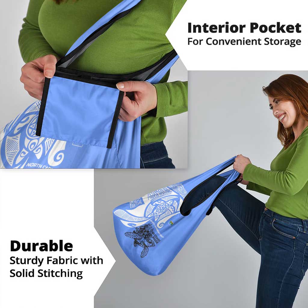 North Caribbean Coast Nicaragua Grocery Bag with Tribal Turtle Design and Floral Coast Pride - Wonder Print Shop