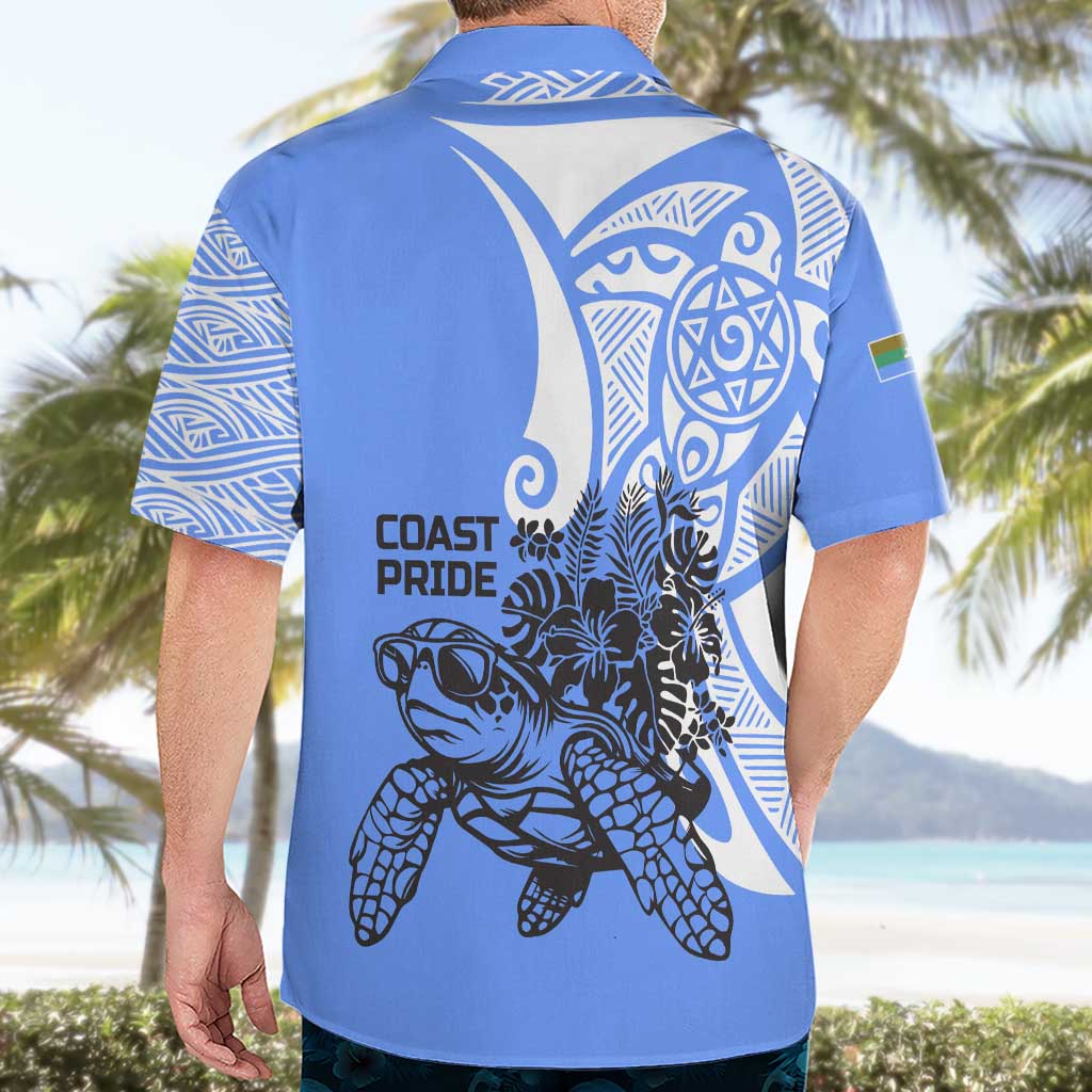 North Caribbean Coast Nicaragua Hawaiian Shirt with Tribal Turtle Design and Floral Coast Pride - Wonder Print Shop