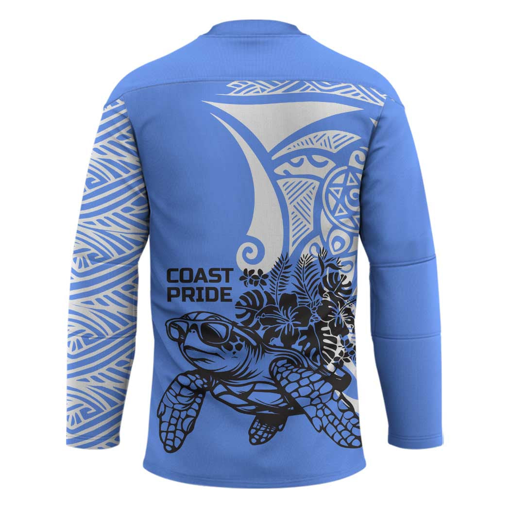 North Caribbean Coast Nicaragua Hockey Jersey with Tribal Turtle Design and Floral Coast Pride - Wonder Print Shop