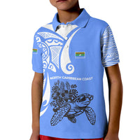 North Caribbean Coast Nicaragua Kid Polo Shirt with Tribal Turtle Design and Floral Coast Pride - Wonder Print Shop