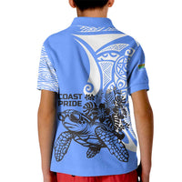 North Caribbean Coast Nicaragua Kid Polo Shirt with Tribal Turtle Design and Floral Coast Pride - Wonder Print Shop