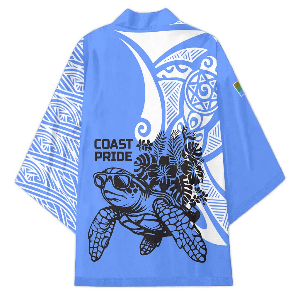 North Caribbean Coast Nicaragua Kimono with Tribal Turtle Design and Floral Coast Pride - Wonder Print Shop