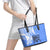 North Caribbean Coast Nicaragua Leather Tote Bag with Tribal Turtle Design and Floral Coast Pride - Wonder Print Shop