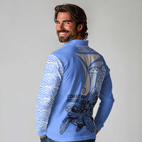 North Caribbean Coast Nicaragua Long Sleeve Polo Shirt with Tribal Turtle Design and Floral Coast Pride - Wonder Print Shop