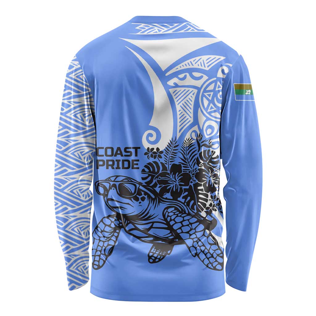 North Caribbean Coast Nicaragua Long Sleeve Shirt with Tribal Turtle Design and Floral Coast Pride - Wonder Print Shop