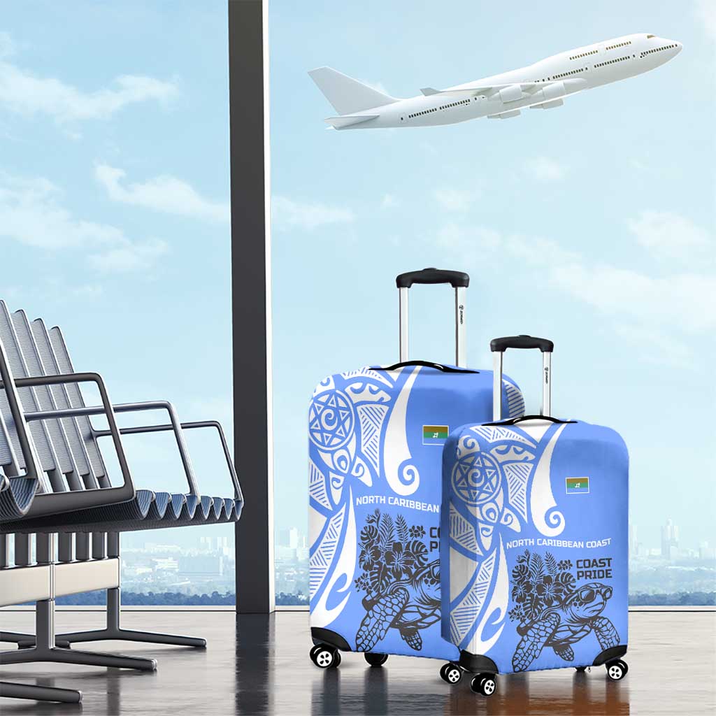 North Caribbean Coast Nicaragua Luggage Cover with Tribal Turtle Design and Floral Coast Pride - Wonder Print Shop