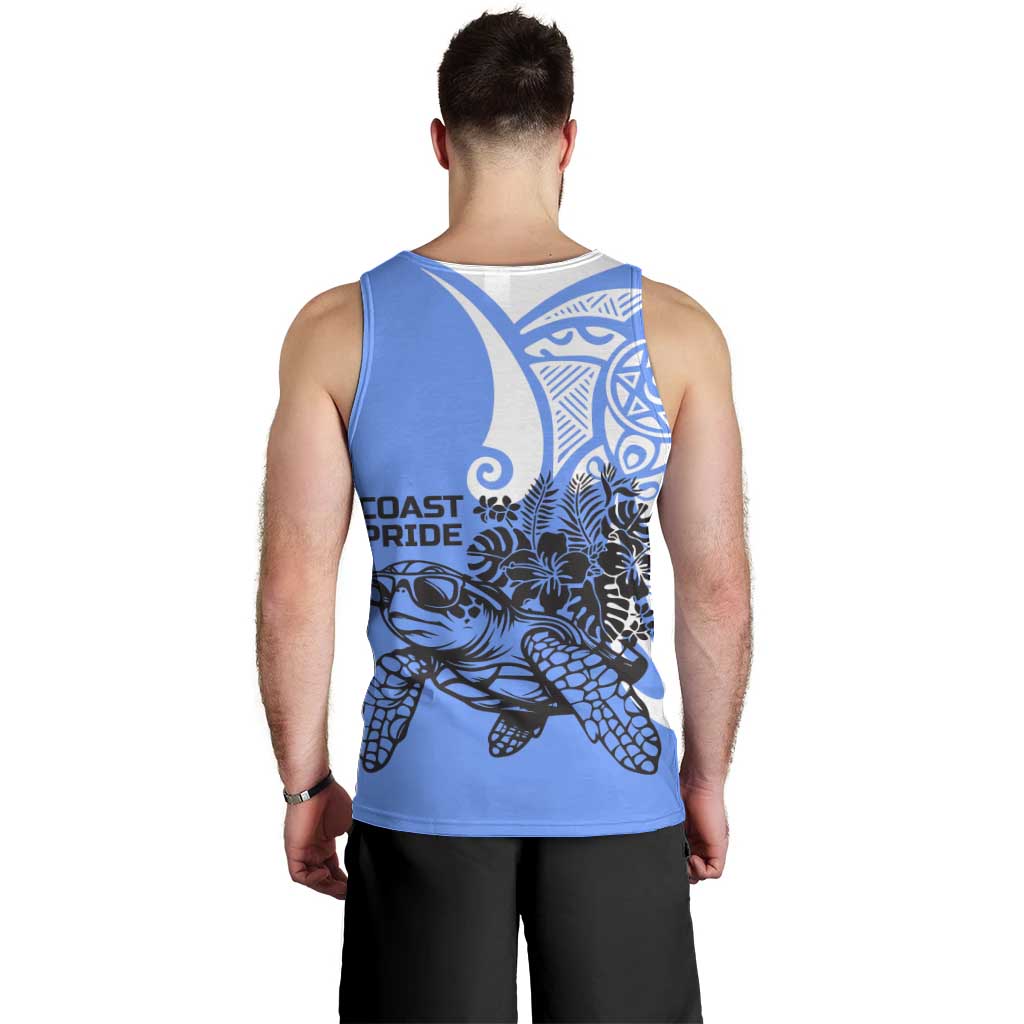 North Caribbean Coast Nicaragua Men Tank Top with Tribal Turtle Design and Floral Coast Pride - Wonder Print Shop