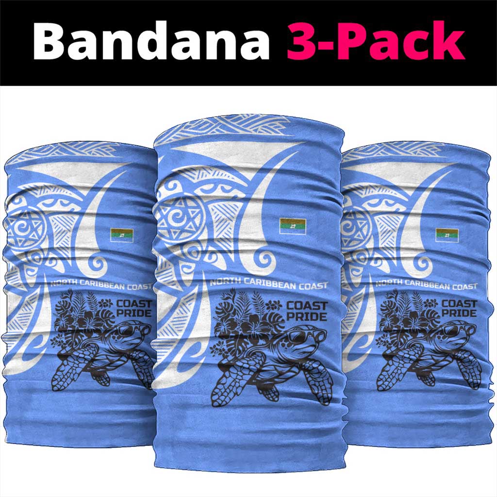 North Caribbean Coast Nicaragua Neck Gaiter with Tribal Turtle Design and Floral Coast Pride - Wonder Print Shop