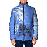 North Caribbean Coast Nicaragua Padded Jacket with Tribal Turtle Design and Floral Coast Pride - Wonder Print Shop