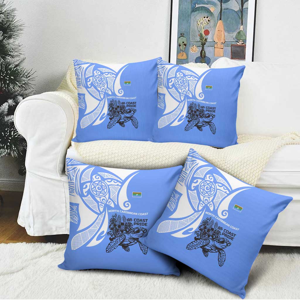North Caribbean Coast Nicaragua Pillow Cover with Tribal Turtle Design and Floral Coast Pride - Wonder Print Shop