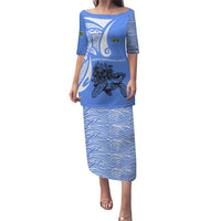 North Caribbean Coast Nicaragua Puletasi with Tribal Turtle Design and Floral Coast Pride - Wonder Print Shop