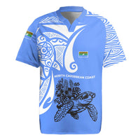 North Caribbean Coast Nicaragua Rugby Jersey with Tribal Turtle Design and Floral Coast Pride - Wonder Print Shop