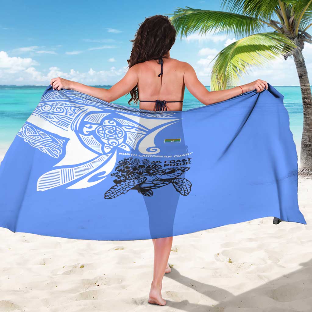 North Caribbean Coast Nicaragua Sarong with Tribal Turtle Design and Floral Coast Pride - Wonder Print Shop