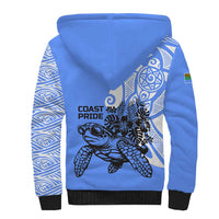North Caribbean Coast Nicaragua Sherpa Hoodie with Tribal Turtle Design and Floral Coast Pride - Wonder Print Shop