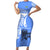 North Caribbean Coast Nicaragua Short Sleeve Bodycon Dress with Tribal Turtle Design and Floral Coast Pride - Wonder Print Shop