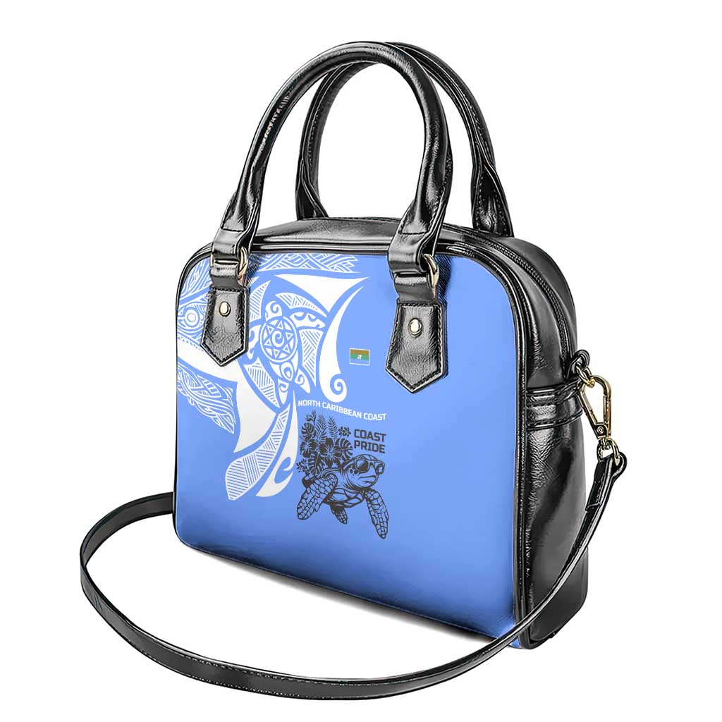 North Caribbean Coast Nicaragua Shoulder Handbag with Tribal Turtle Design and Floral Coast Pride - Wonder Print Shop