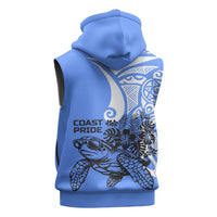 North Caribbean Coast Nicaragua Sleeveless Zip Hoodie with Tribal Turtle Design and Floral Coast Pride - Wonder Print Shop