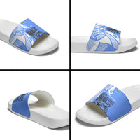 North Caribbean Coast Nicaragua Slide Sandals with Tribal Turtle Design and Floral Coast Pride - Wonder Print Shop