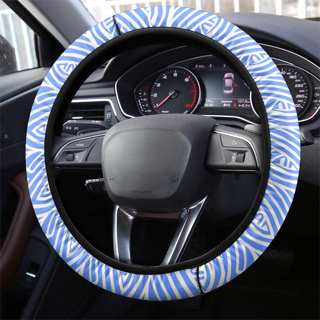 North Caribbean Coast Nicaragua Steering Wheel Cover with Tribal Turtle Design and Floral Coast Pride - Wonder Print Shop