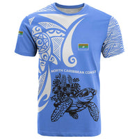 North Caribbean Coast Nicaragua T Shirt with Tribal Turtle Design and Floral Coast Pride - Wonder Print Shop