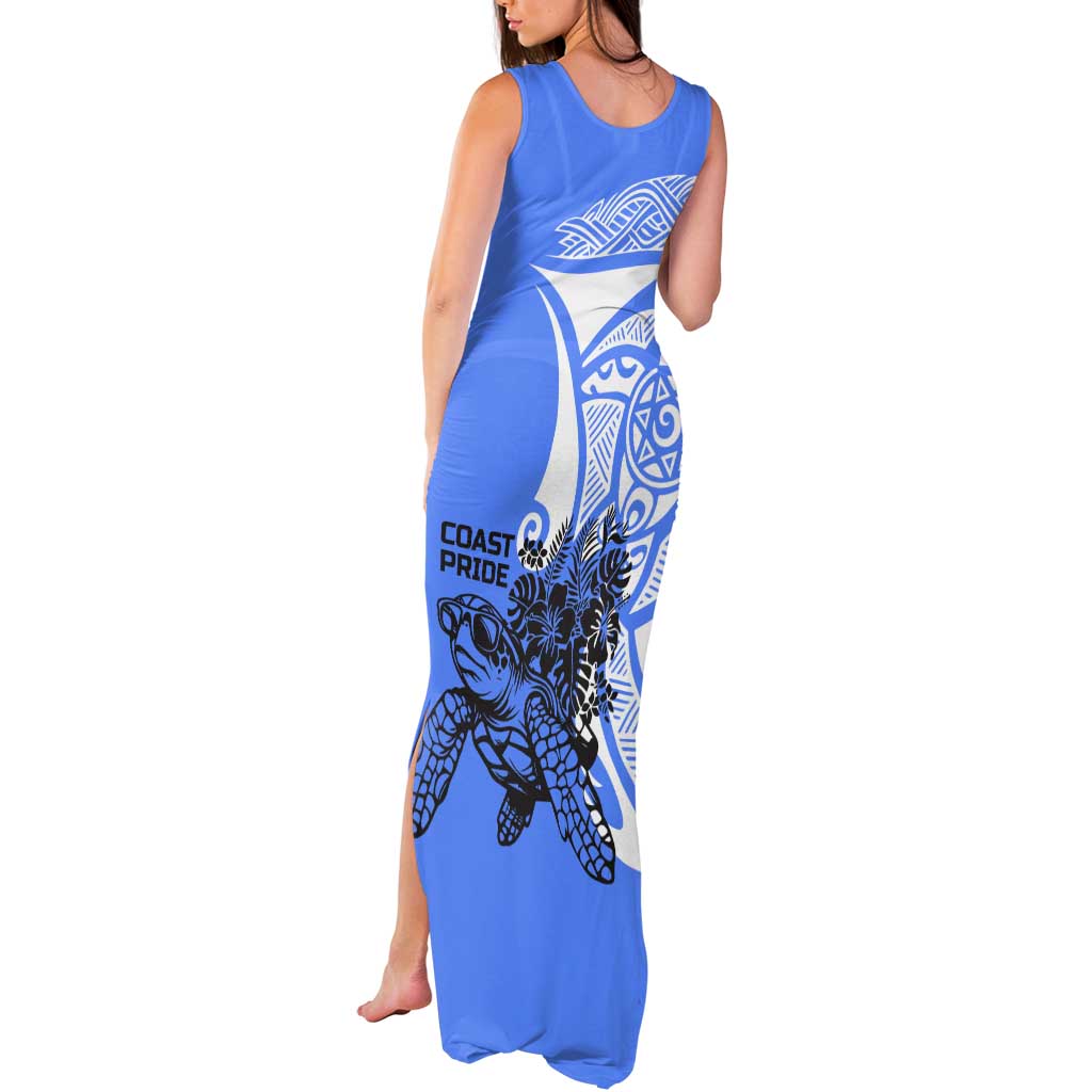 North Caribbean Coast Nicaragua Tank Maxi Dress with Tribal Turtle Design and Floral Coast Pride - Wonder Print Shop