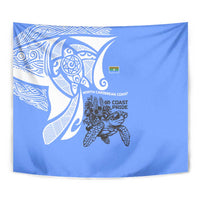 North Caribbean Coast Nicaragua Tapestry with Tribal Turtle Design and Floral Coast Pride - Wonder Print Shop