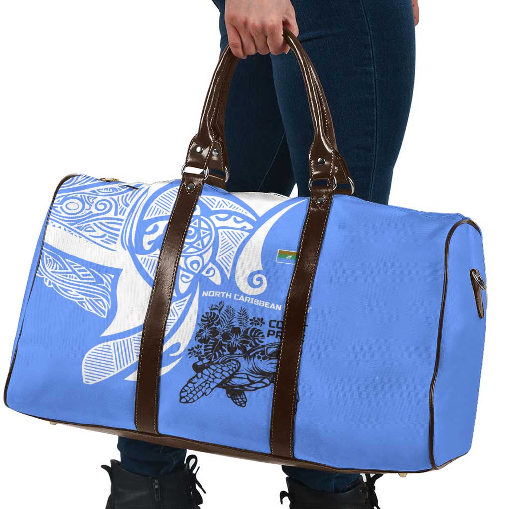 North Caribbean Coast Nicaragua Travel Bag with Tribal Turtle Design and Floral Coast Pride - Wonder Print Shop
