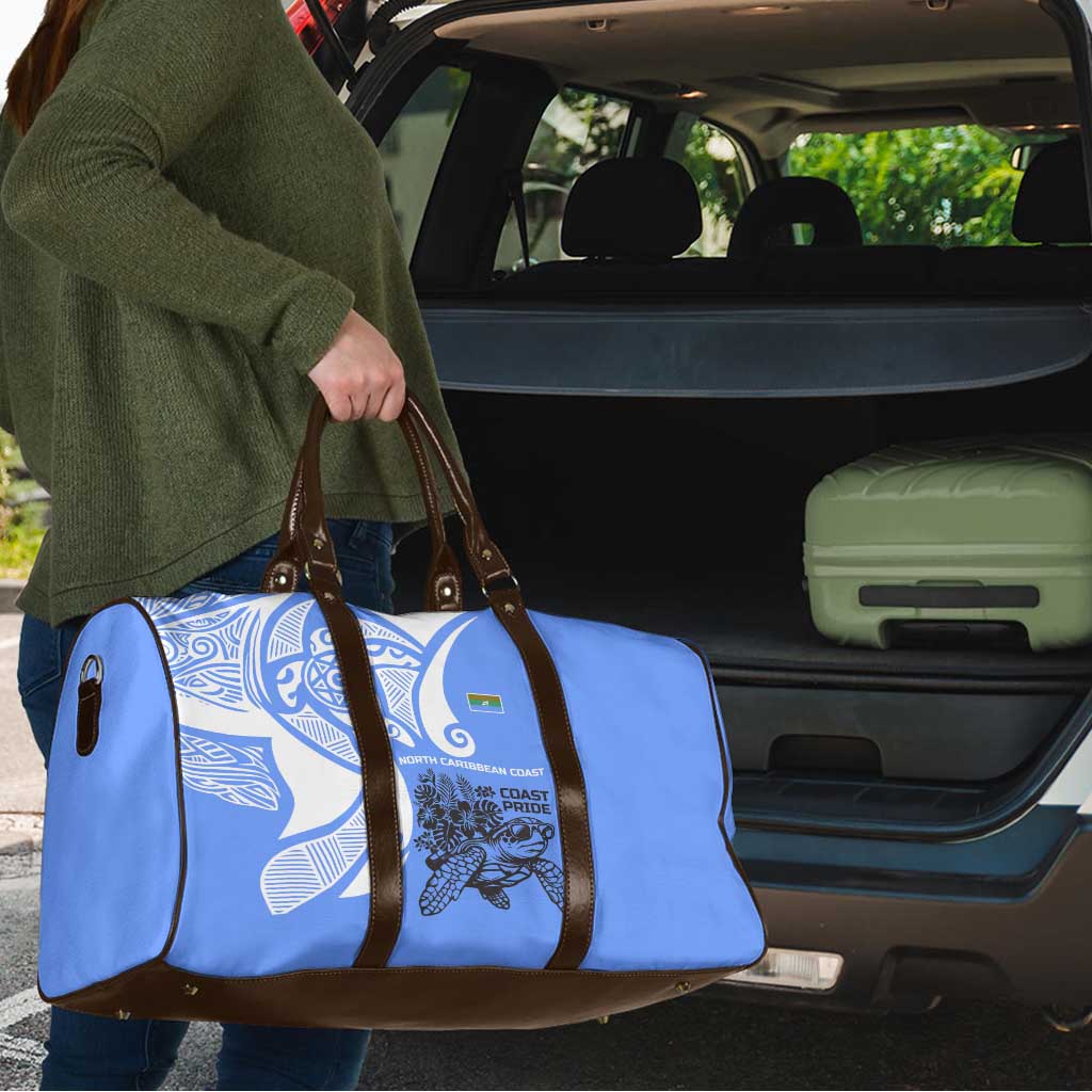 North Caribbean Coast Nicaragua Travel Bag with Tribal Turtle Design and Floral Coast Pride - Wonder Print Shop