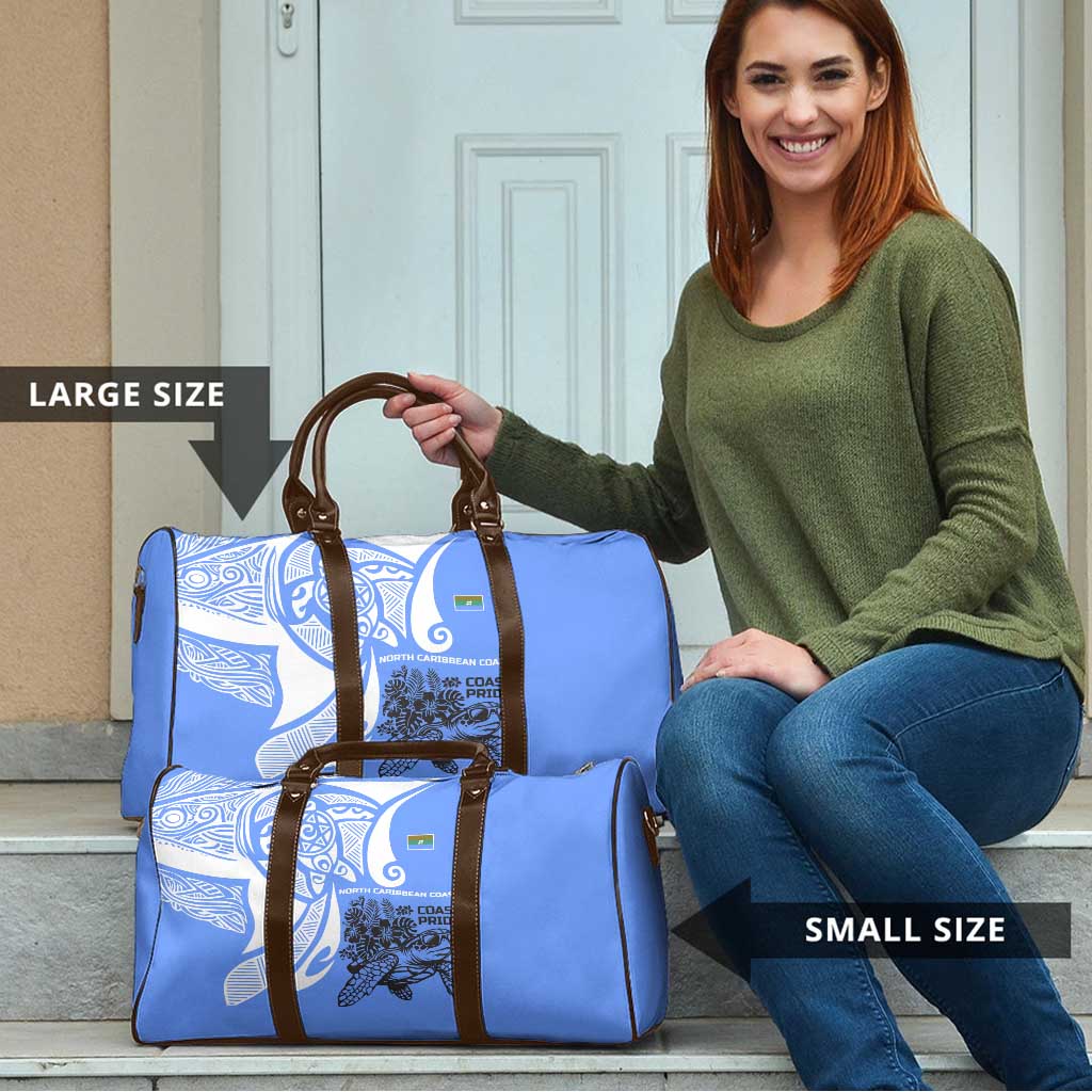 North Caribbean Coast Nicaragua Travel Bag with Tribal Turtle Design and Floral Coast Pride - Wonder Print Shop