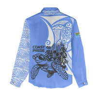 North Caribbean Coast Nicaragua Women Casual Shirt with Tribal Turtle Design and Floral Coast Pride - Wonder Print Shop
