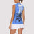 North Caribbean Coast Nicaragua Women Sleeveless Polo Shirt with Tribal Turtle Design and Floral Coast Pride - Wonder Print Shop
