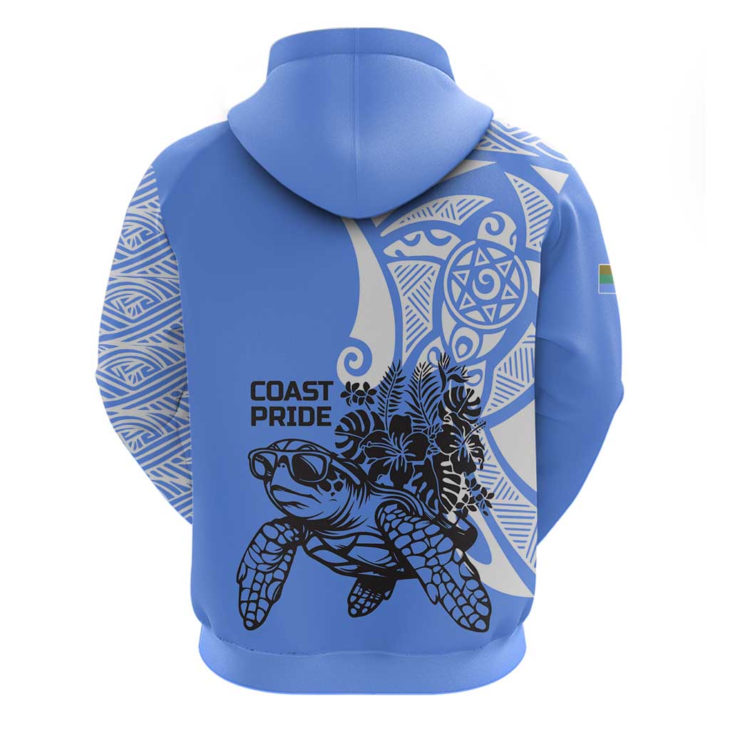 North Caribbean Coast Nicaragua Zip Hoodie with Tribal Turtle Design and Floral Coast Pride - Wonder Print Shop