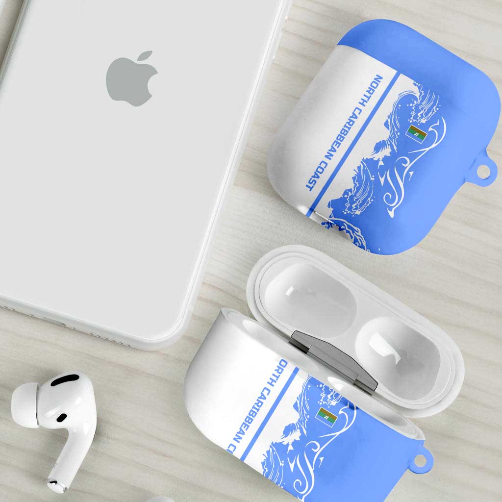 Nicaragua North Caribbean Coast AirPods Case with Ocean Wave Pattern and Dance with the Waves - Wonder Print Shop