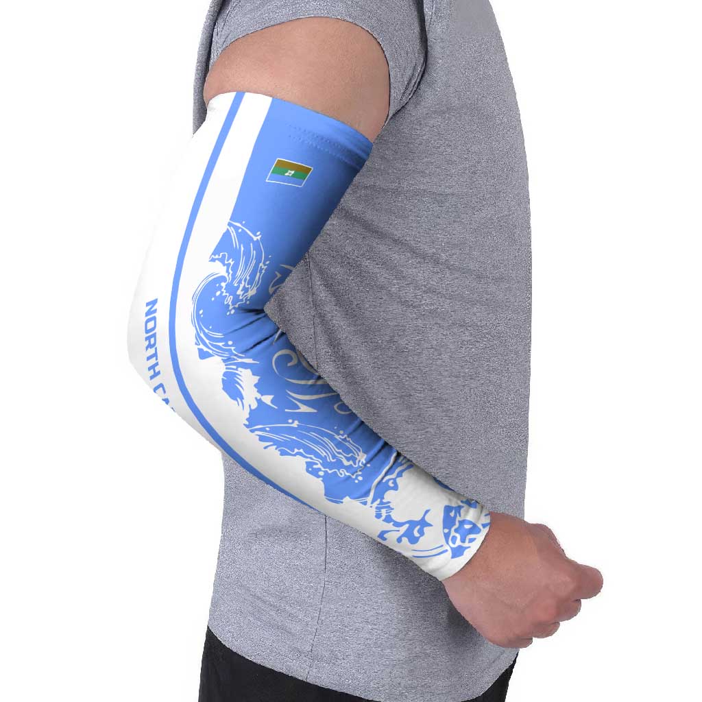 Nicaragua North Caribbean Coast Arm Sleeves with Ocean Wave Pattern and Dance with the Waves - Wonder Print Shop