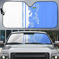 Nicaragua North Caribbean Coast Auto Sun Shade with Ocean Wave Pattern and Dance with the Waves - Wonder Print Shop